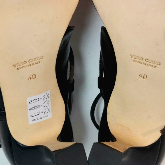 Chiarini Bologna black leather flared heel D'Orsay pumps, EU40, NWT - Picture 9 of 14